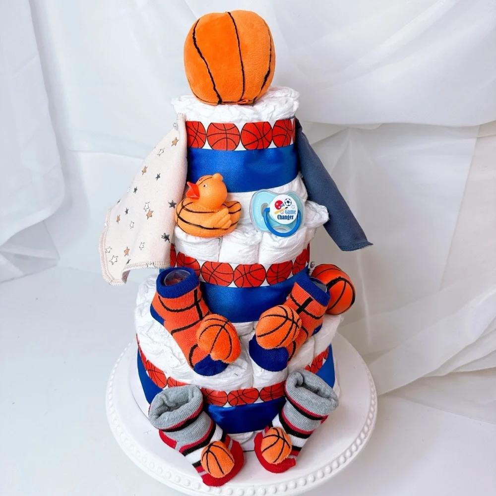 Sport Diaper Cake, Basketball Diaper Cake